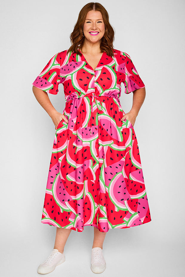 Marley Watermelon Stack Dress – Watermelon Stack midi dress