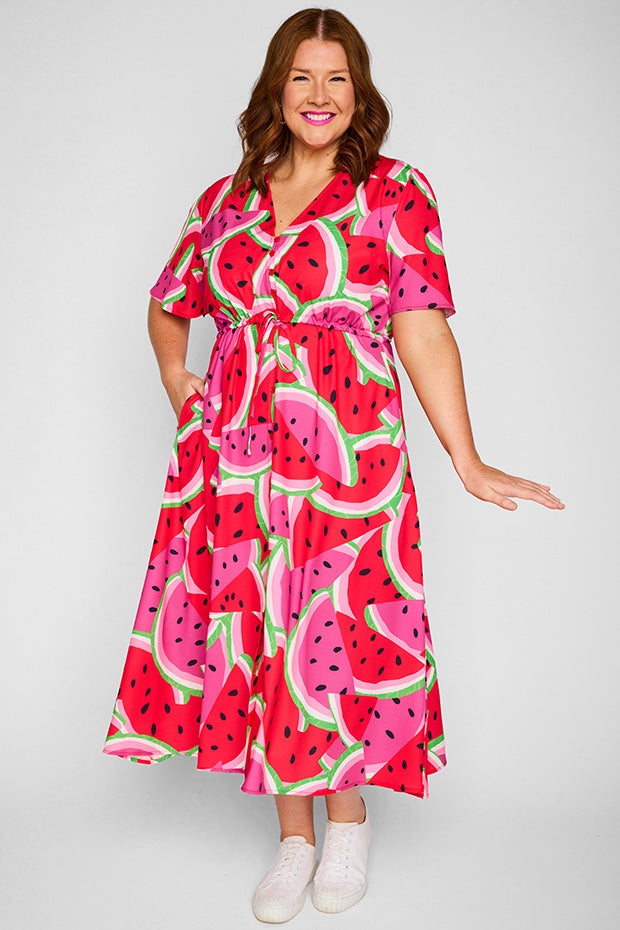 Marley Watermelon Stack Dress – Watermelon Stack midi dress