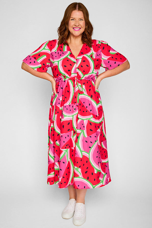 Marley Watermelon Stack Dress – Watermelon Stack midi dress