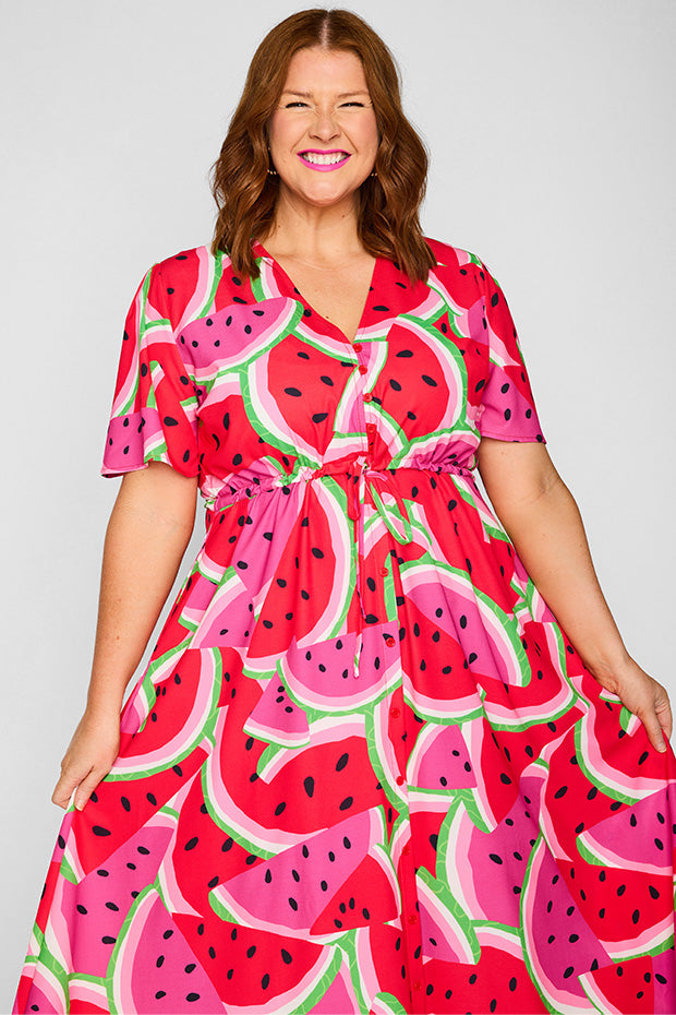 Marley Watermelon Stack Dress – Watermelon Stack midi dress