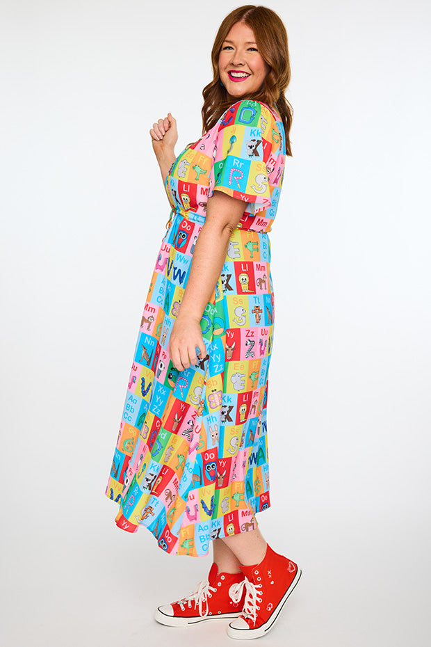 Marley Alpha Animal Cards Dress – Alpha Animal Cards midi dress