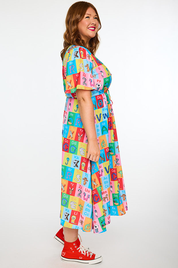 Marley Alpha Animal Cards Dress – Alpha Animal Cards midi dress