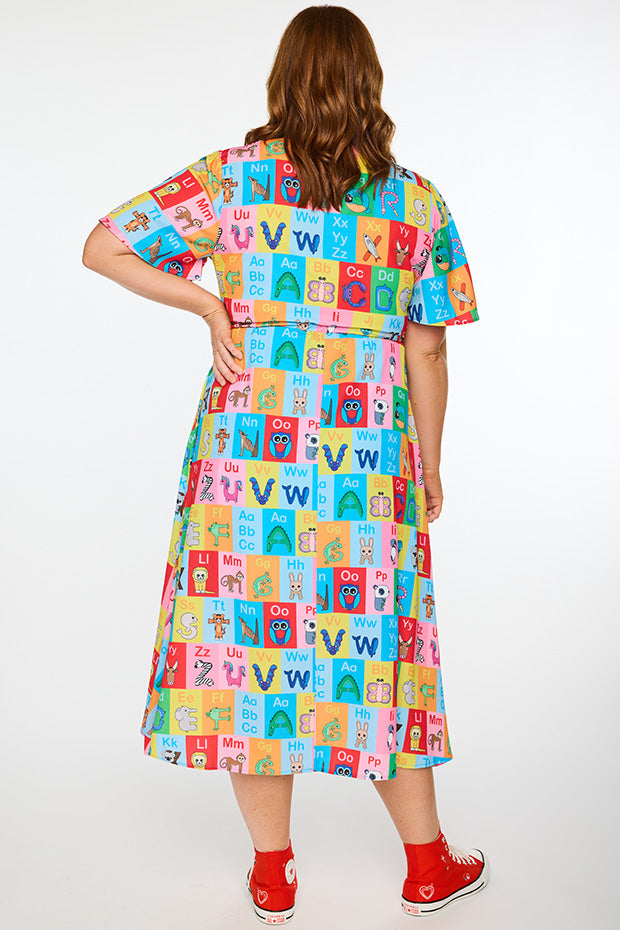Marley Alpha Animal Cards Dress – Alpha Animal Cards midi dress