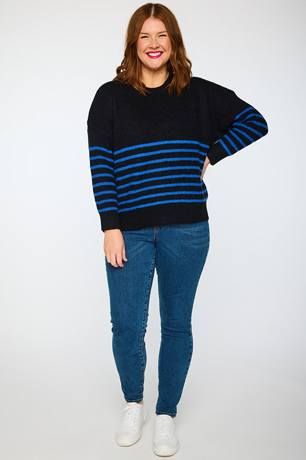 Bree Black/Cobalt Knit – Black/Cobalt knit jumper