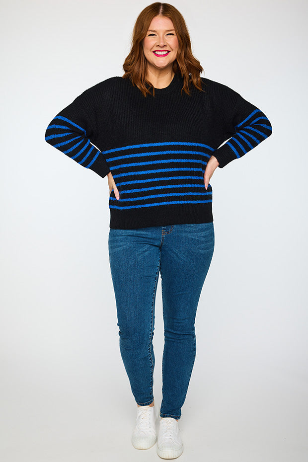 Bree Black/Cobalt Knit – Black/Cobalt knit jumper