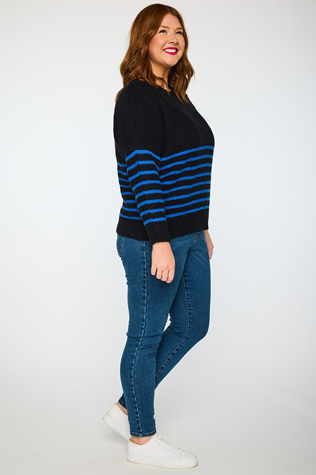 Bree Black/Cobalt Knit – Black/Cobalt knit jumper