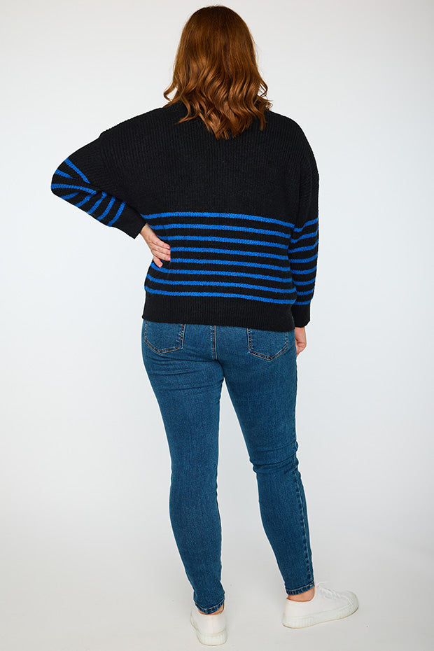 Bree Black/Cobalt Knit – Black/Cobalt knit jumper
