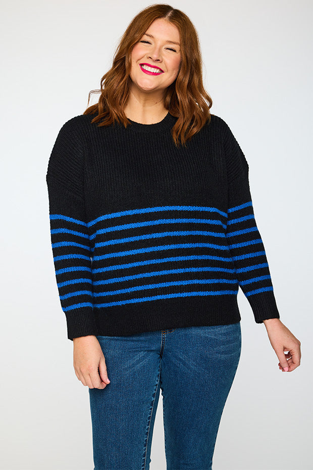 Bree Black/Cobalt Knit – Black/Cobalt knit jumper
