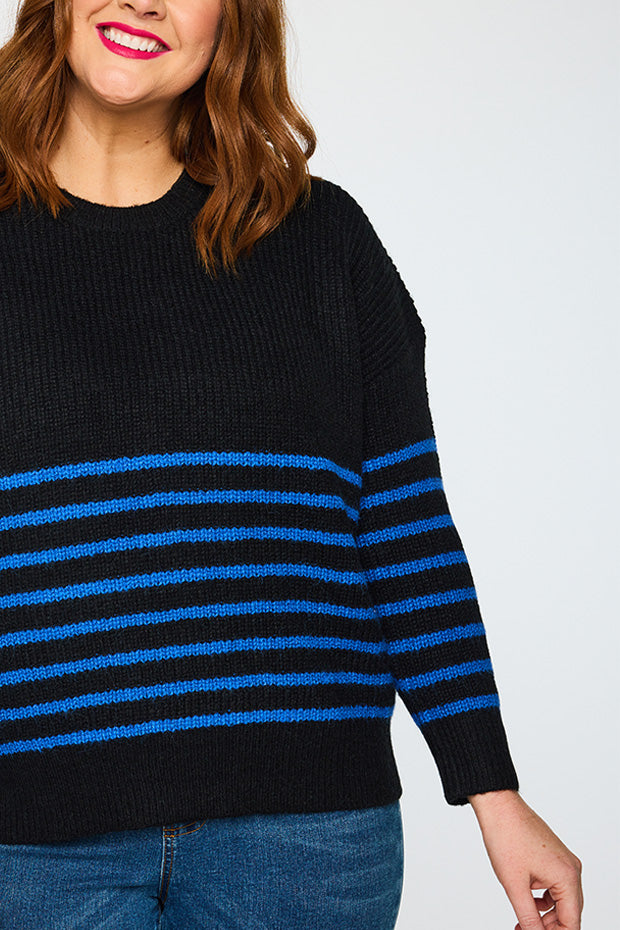 Bree Black/Cobalt Knit – Black/Cobalt knit jumper