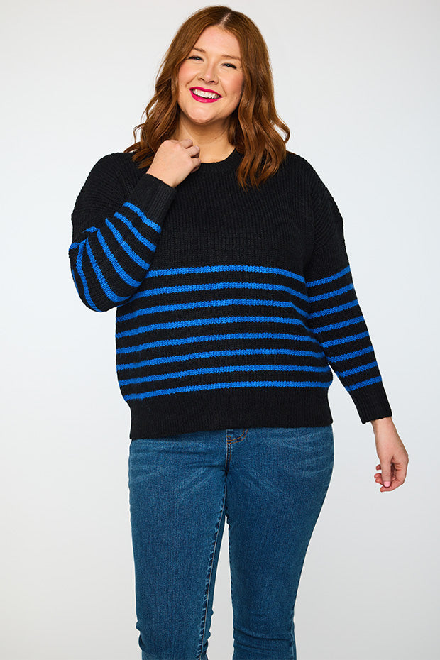 Bree Black/Cobalt Knit – Black/Cobalt knit jumper