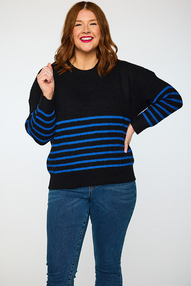 Bree Black/Cobalt Knit – Black/Cobalt knit jumper