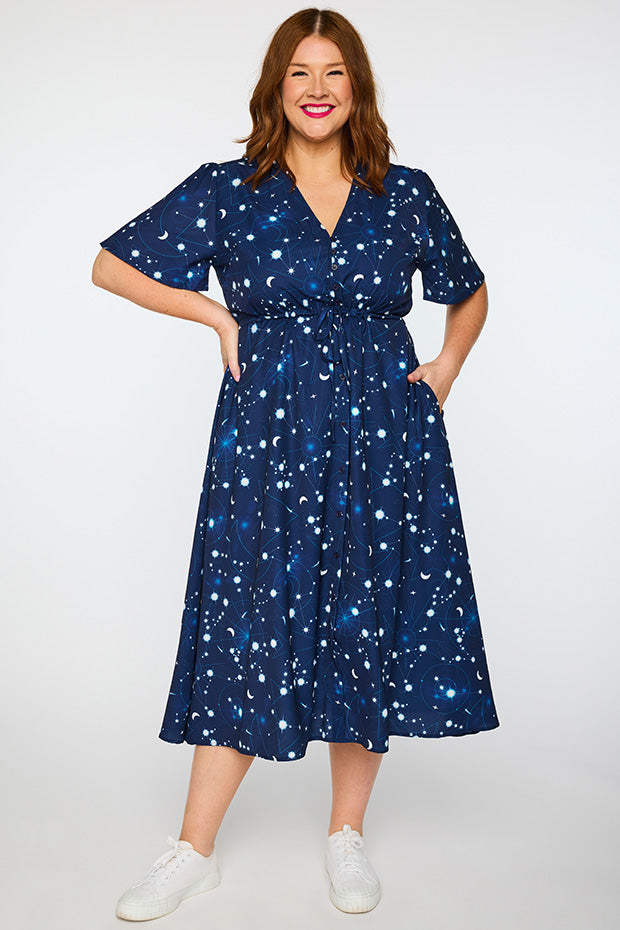 Marley Celestial Sky Dress – Celestial Sky midi dress