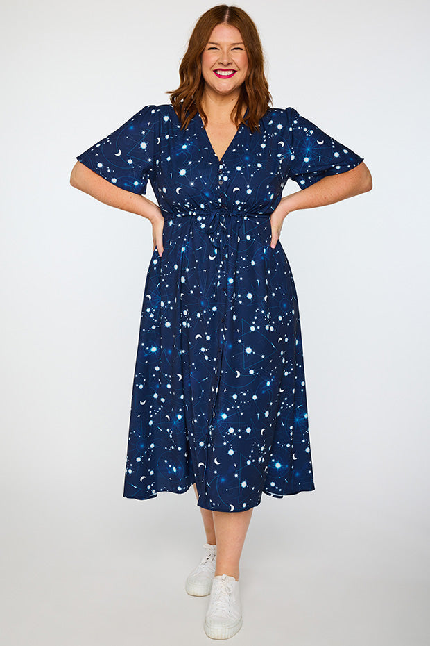 Marley Celestial Sky Dress – Celestial Sky midi dress