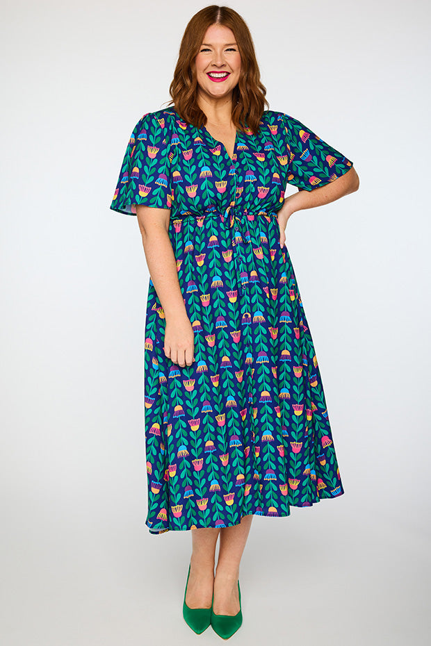 Marley Eucalyptus Buds Dress – Eucalyptus Buds midi dress
