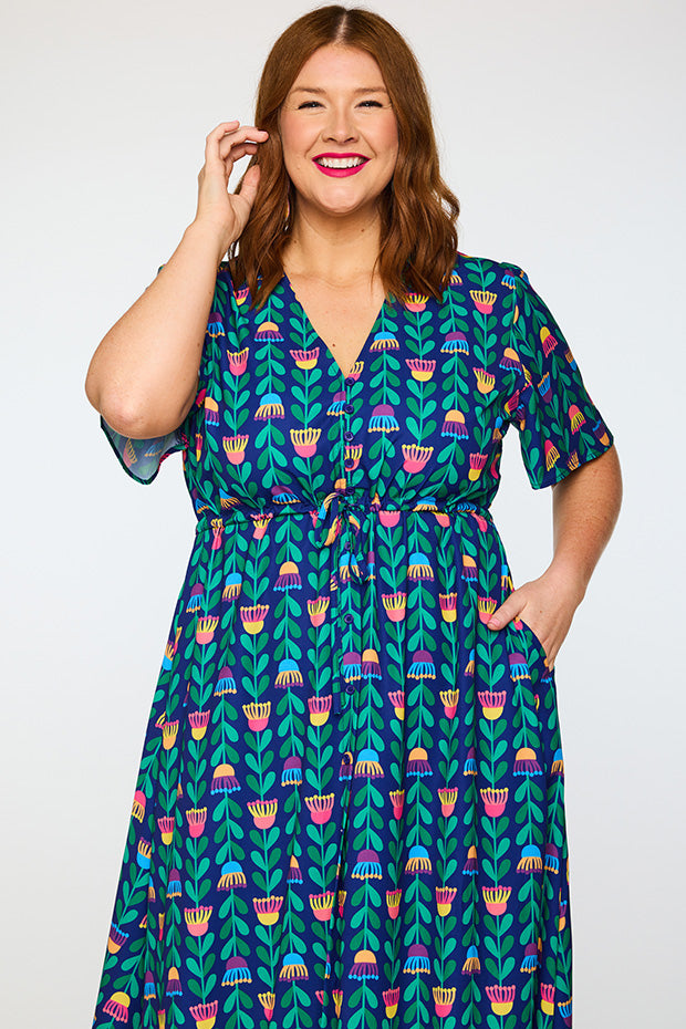 Marley Eucalyptus Buds Dress – Eucalyptus Buds midi dress