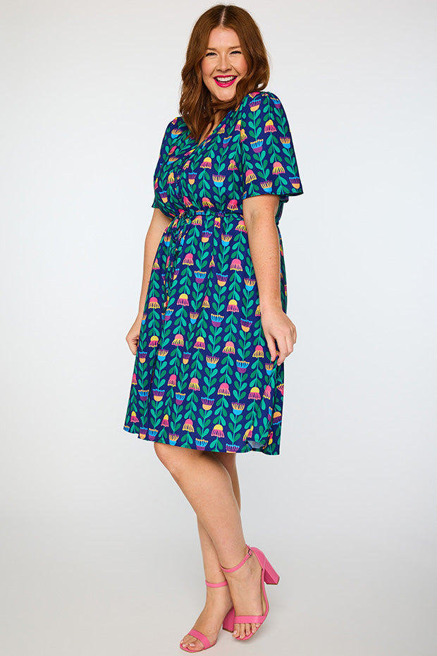 Siena Eucalyptus Buds Dress – Eucalyptus Buds knee length dress
