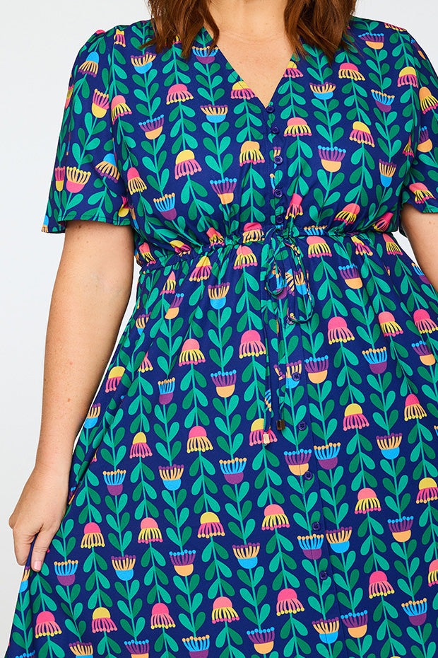 Siena Eucalyptus Buds Dress – Eucalyptus Buds knee length dress