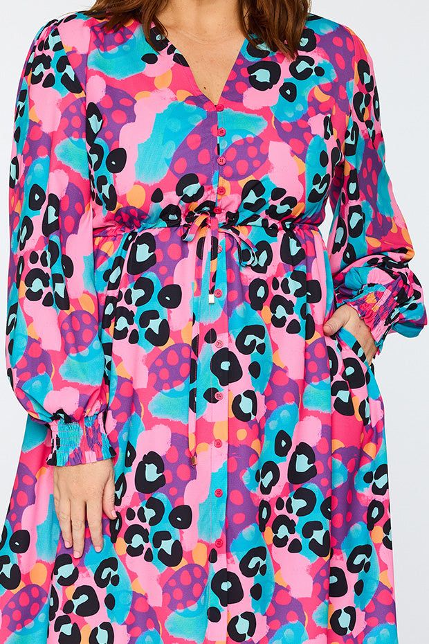 Sofia Inky Leopard Dress – Inky Leopard knee length dress