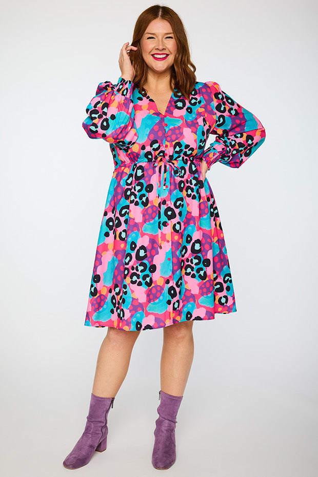 Sofia Inky Leopard Dress – Inky Leopard knee length dress