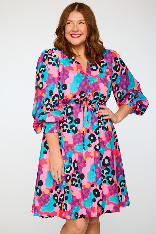 Sofia Inky Leopard Dress – Inky Leopard knee length dress