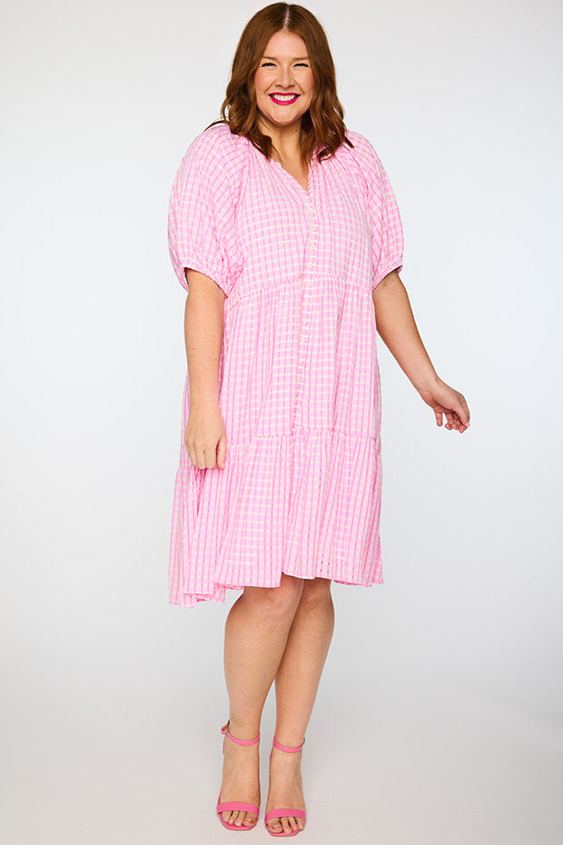 Kya Pink Dress – Pink midi dress