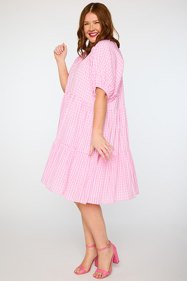 Kya Pink Dress – Pink midi dress