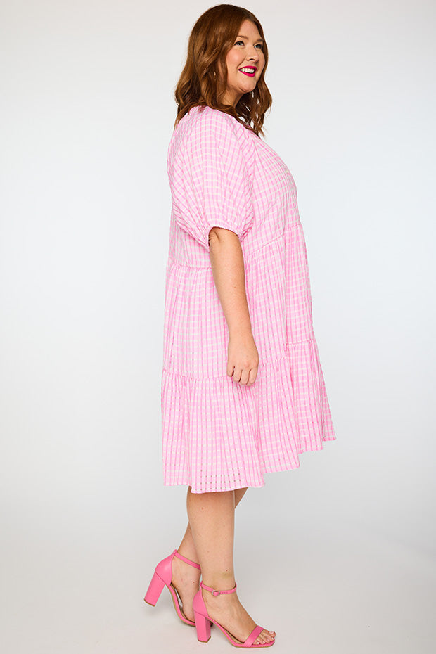 Kya Pink Dress – Pink midi dress