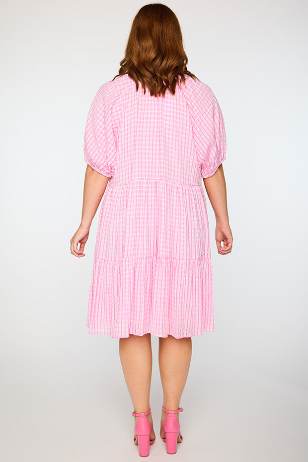Kya Pink Dress – Pink midi dress