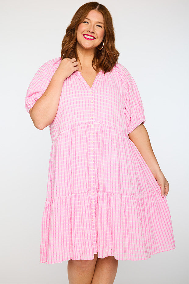 Kya Pink Dress – Pink midi dress