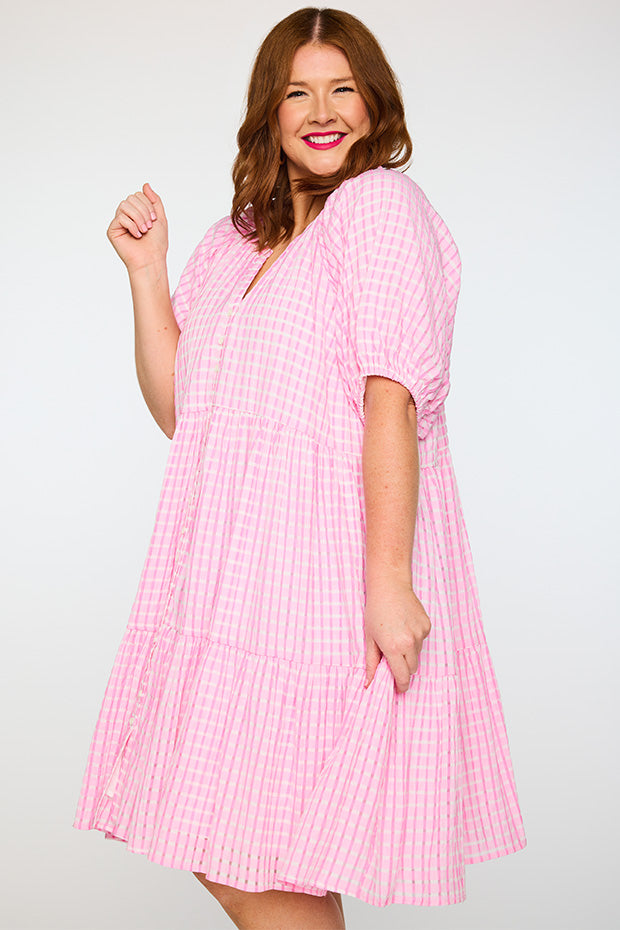 Kya Pink Dress – Pink midi dress