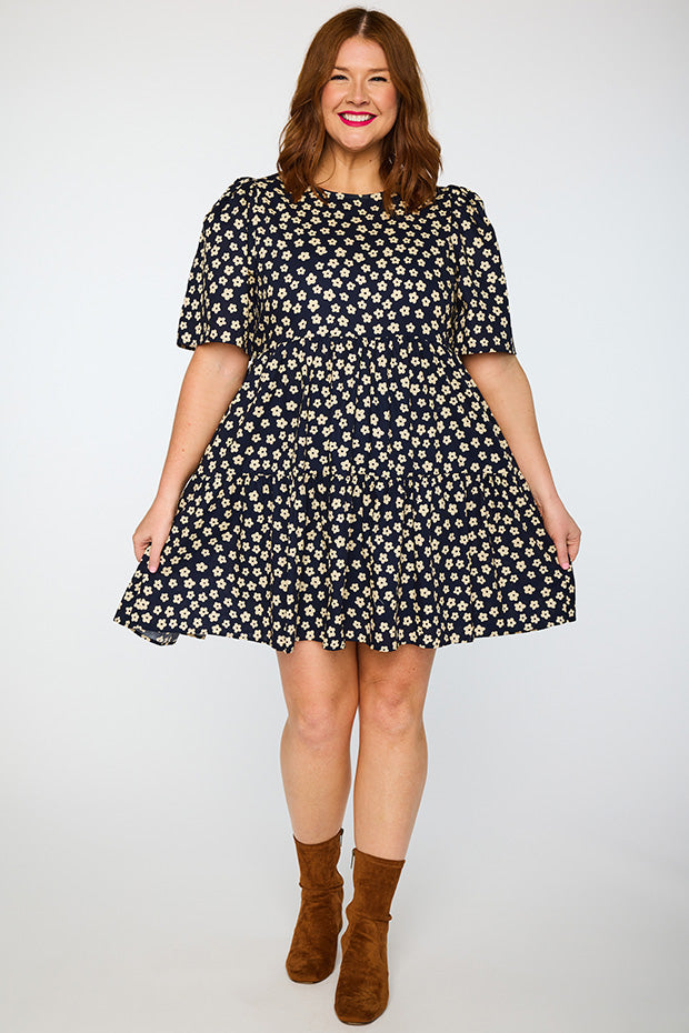 Isadora Navy Sweet Daisy Dress – Navy Sweet Daisy mini dress