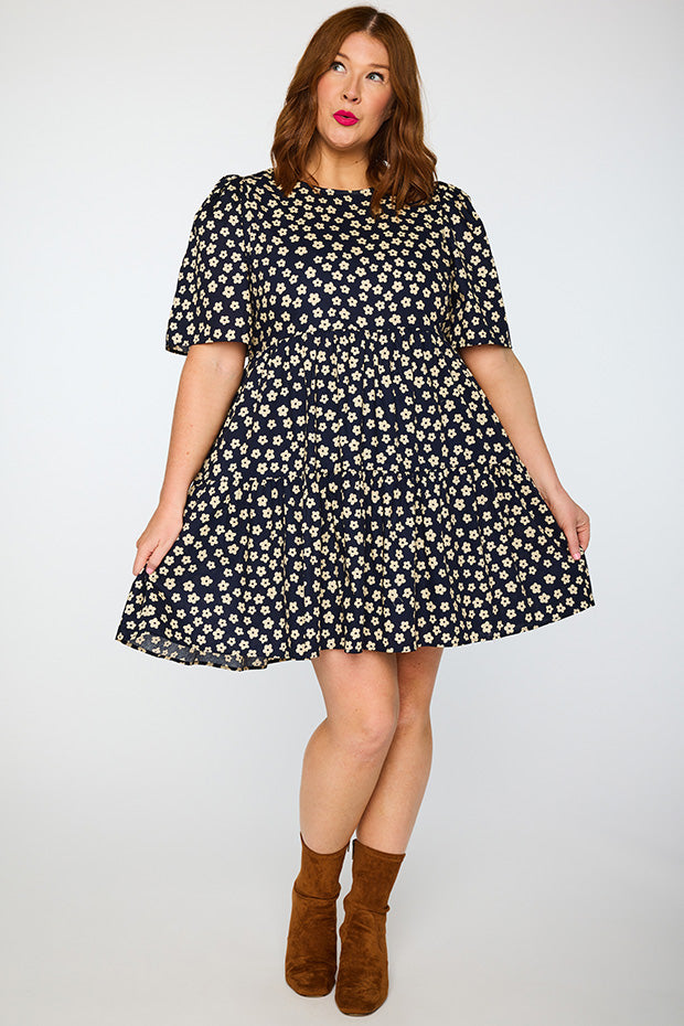 Isadora Navy Sweet Daisy Dress – Navy Sweet Daisy mini dress