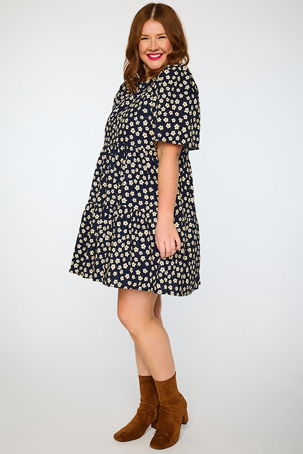 Isadora Navy Sweet Daisy Dress – Navy Sweet Daisy mini dress