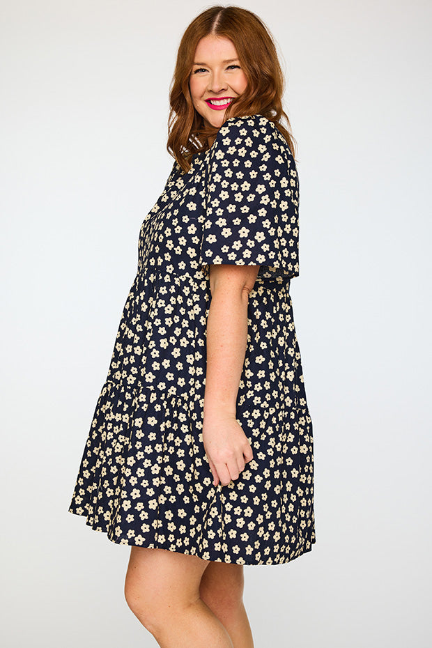 Isadora Navy Sweet Daisy Dress – Navy Sweet Daisy mini dress