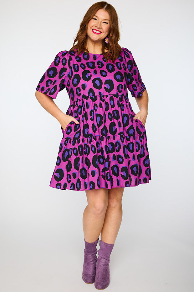 Isadora Purple Leopard Dress – Purple Leopard mini dress