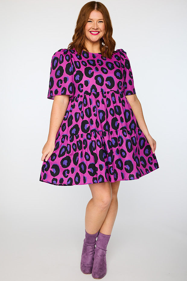 Isadora Purple Leopard Dress – Purple Leopard mini dress