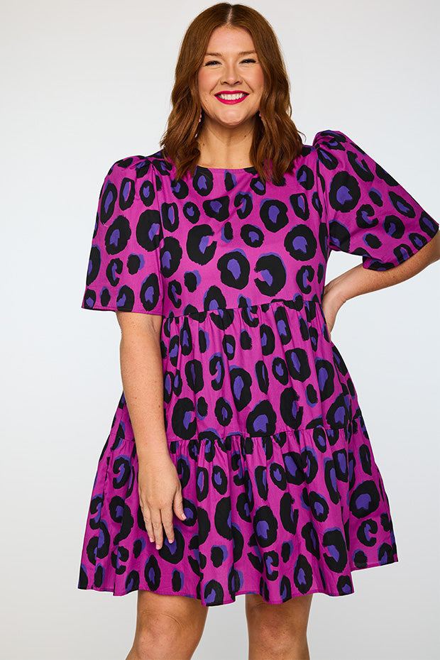 Isadora Purple Leopard Dress – Purple Leopard mini dress