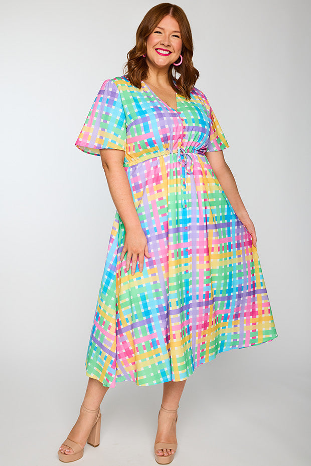 Marley Rainbow Weave Dress – Rainbow Weave midi dress