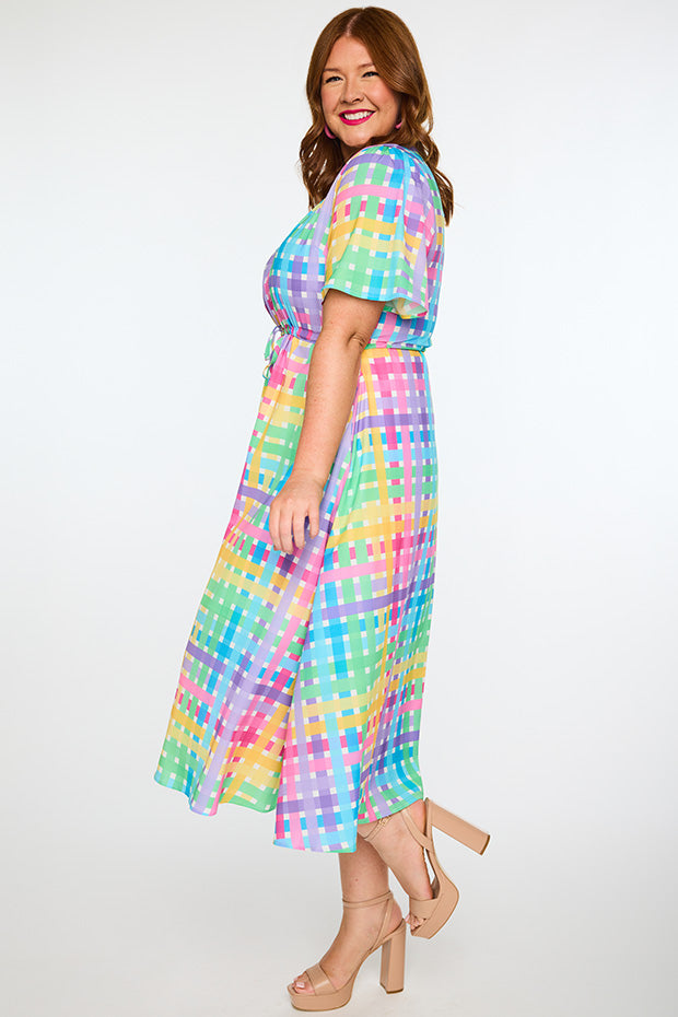 Marley Rainbow Weave Dress – Rainbow Weave midi dress