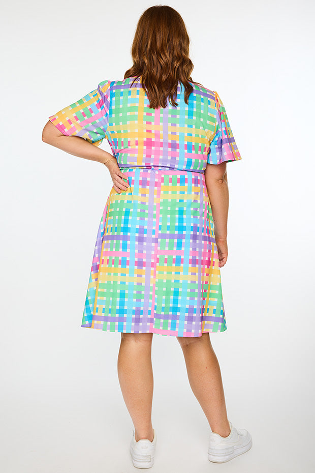 Siena Rainbow Weave Dress – Rainbow Weave knee length dress