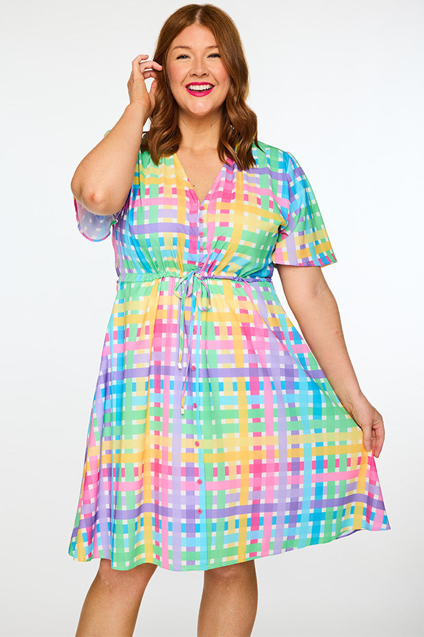 Siena Rainbow Weave Dress – Rainbow Weave knee length dress