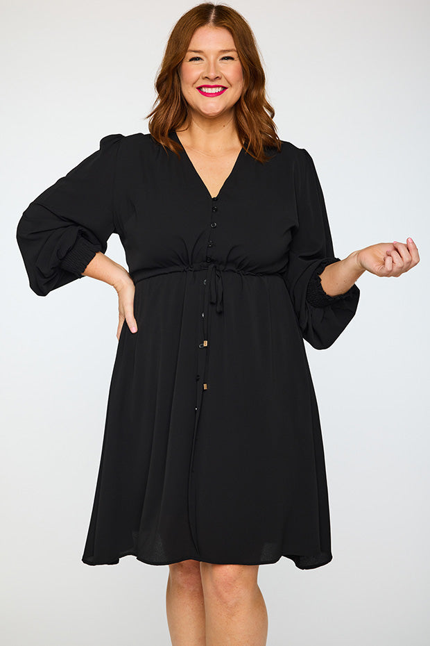 Sofia Black Dress – Black knee length dress