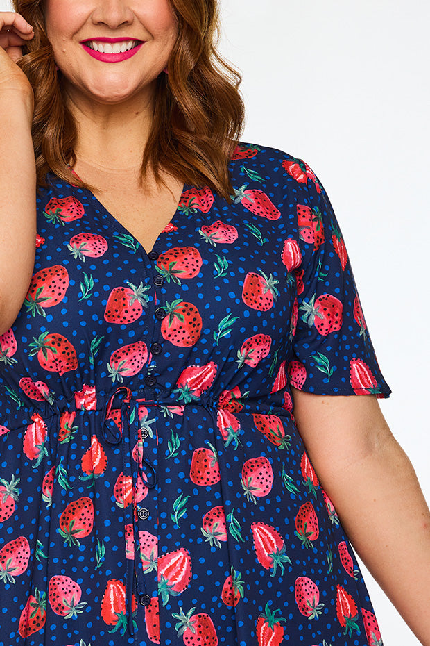 Marley Strawberry Patch Dress – Strawberry Patch midi dress