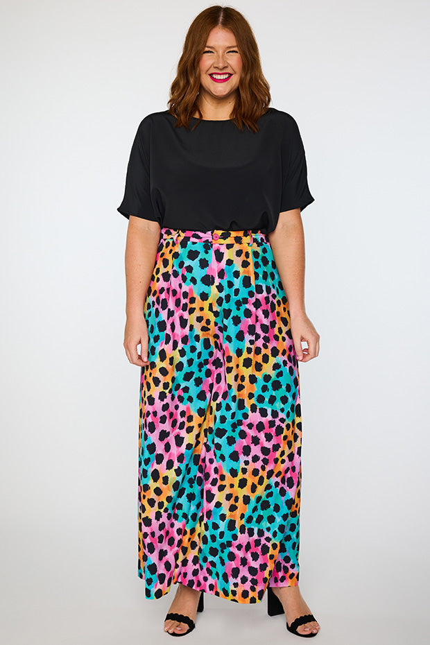 Zoey Trio Cheetah Pant – Trio Cheetah wide leg pants