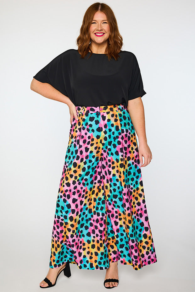 Zoey Trio Cheetah Pant – Trio Cheetah wide leg pants