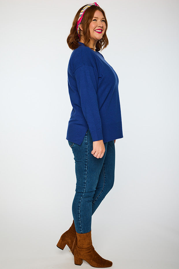 Tully Deep Cobalt Crew Knit – Deep Cobalt knit jumper