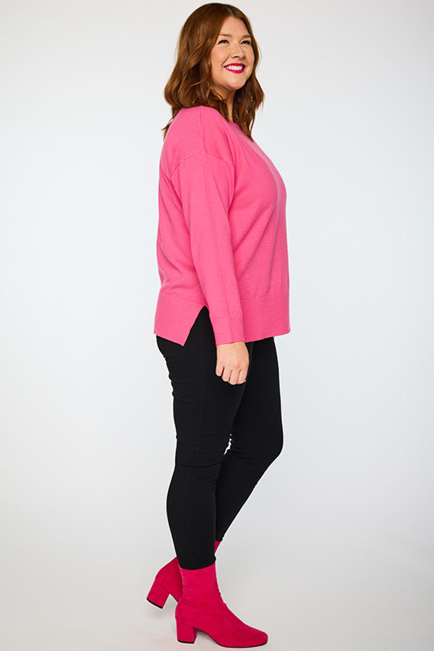 Tully Pink Crew Knit – Pink knit jumper