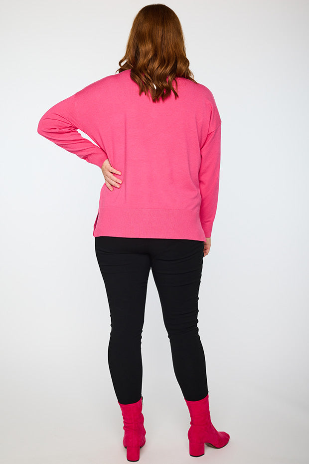 Tully Pink Crew Knit – Pink knit jumper