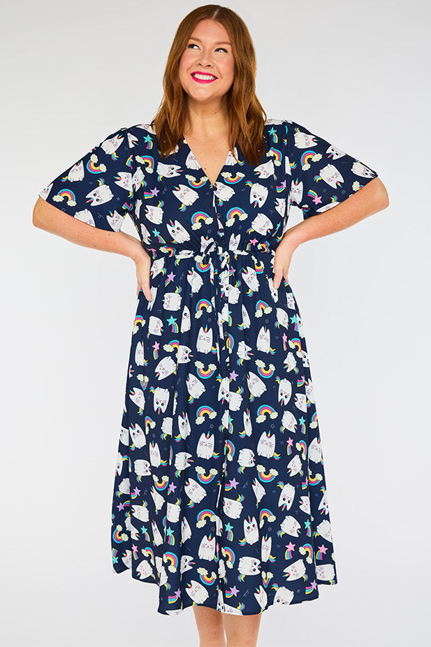 Marley Caticorns Navy Dress – Caticorns Navy midi dress