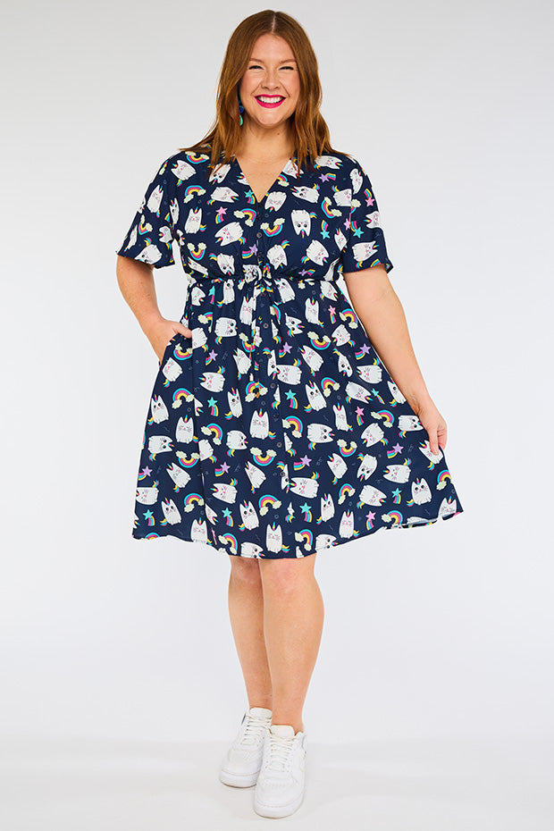 Siena Caticorns Navy Dress – Caticorns Navy knee length dress